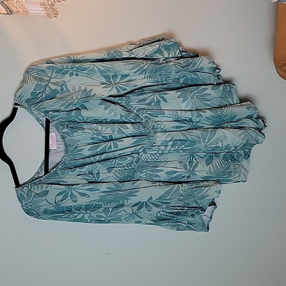 Pink Lily Boutique tropical palm short Romper